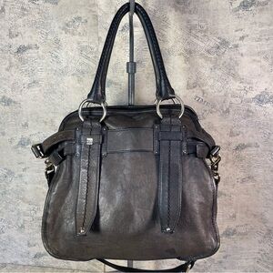Schuler & Sons Philadelphia dark gray leather satchel/crossbody